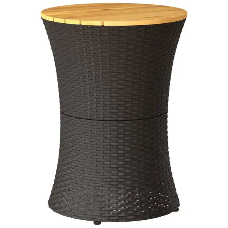 Table basse en bois et noir 50 cm rotin polypropylène acier