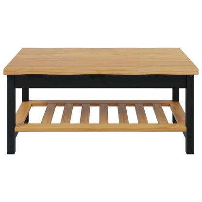 Table basse en bois massif 100 x 60 x 45,5 cm noire