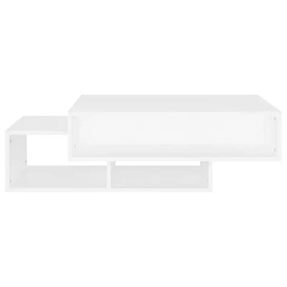 Table basse blanche et en bois 105x55x32 cm