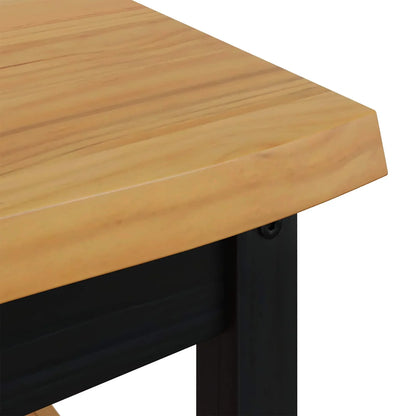 Table basse en bois massif pin 100 x 60 x 45,5 cm noire