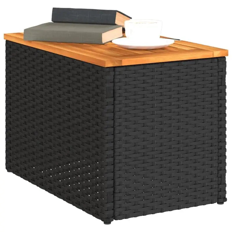 Table basse en bois et noir 55x34x37 cm Lot de 2