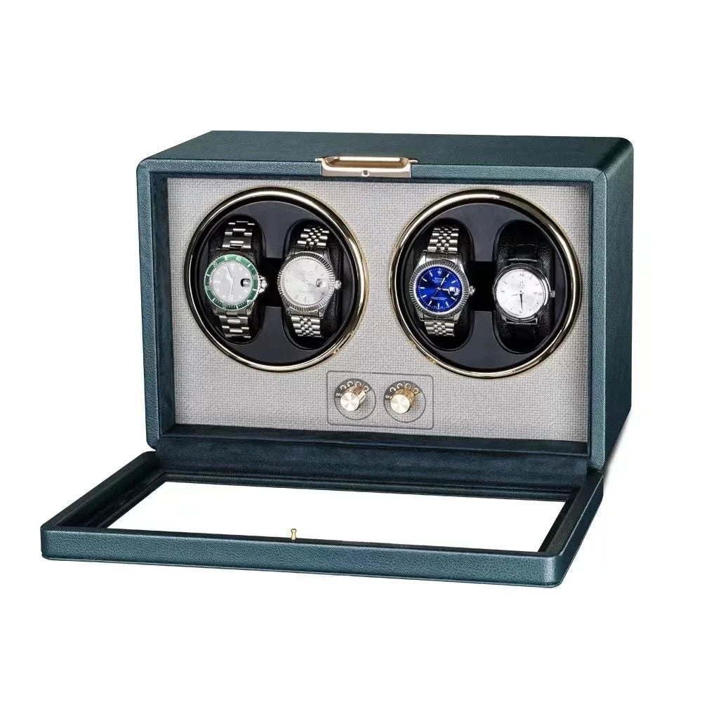 CCZIDONGH Wooden Watch Winder Box Automatic Watch Winder 2 Slots Watch Storage Box With Led Light Watch Box