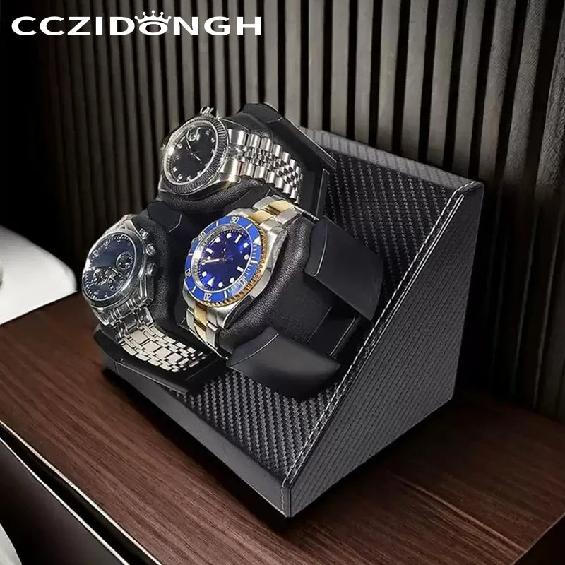 3+0 Watch Winder Leather utomatic Watch Box With Wanbao Quiet Motor Watch Cabinet Clock Storage Box