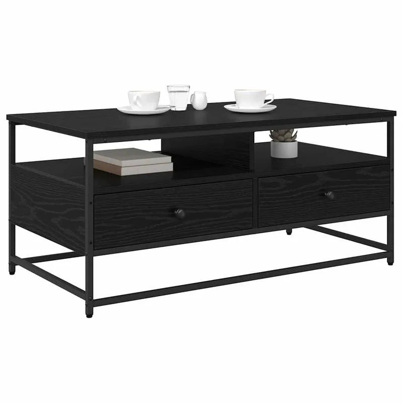 Table basse en bois et noir 100x51x45 cm