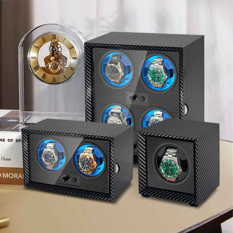 IBBETON 1 2 4 6 Slot Luxury Watch Winder For Automatic Watches Box  Carbon Fiber Texture With Mute Motor Watch Automati