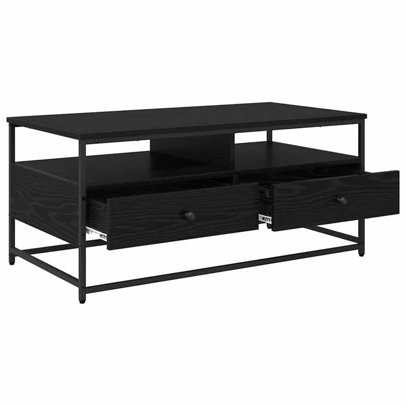 Table basse en bois et noir 100x51x45 cm