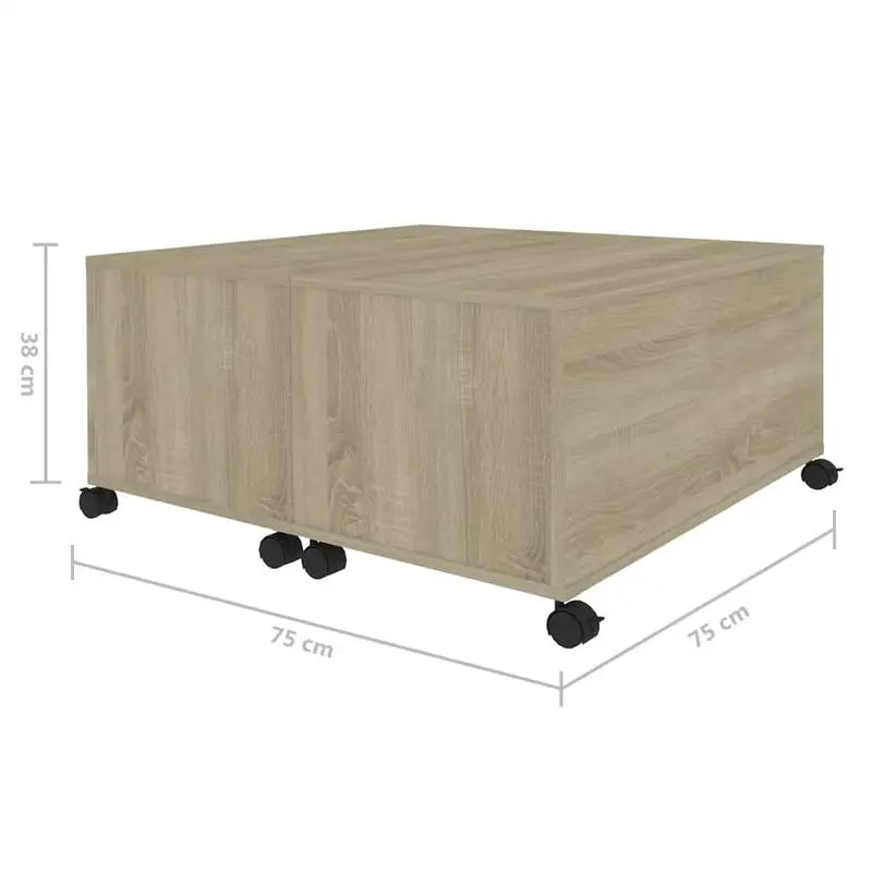 Table basse bois clair Sonoma Oak 75x75x38 cm