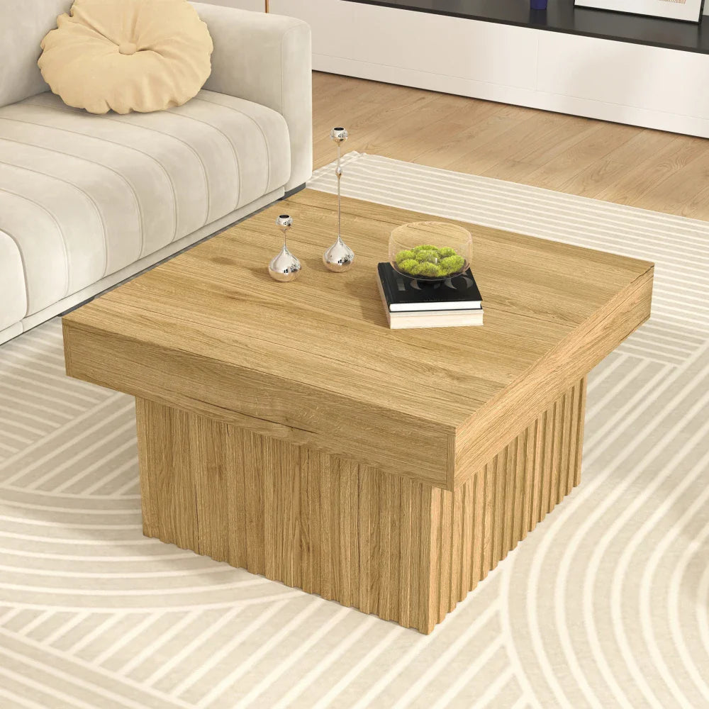 Table basse bois clair 79x79x46 cm
