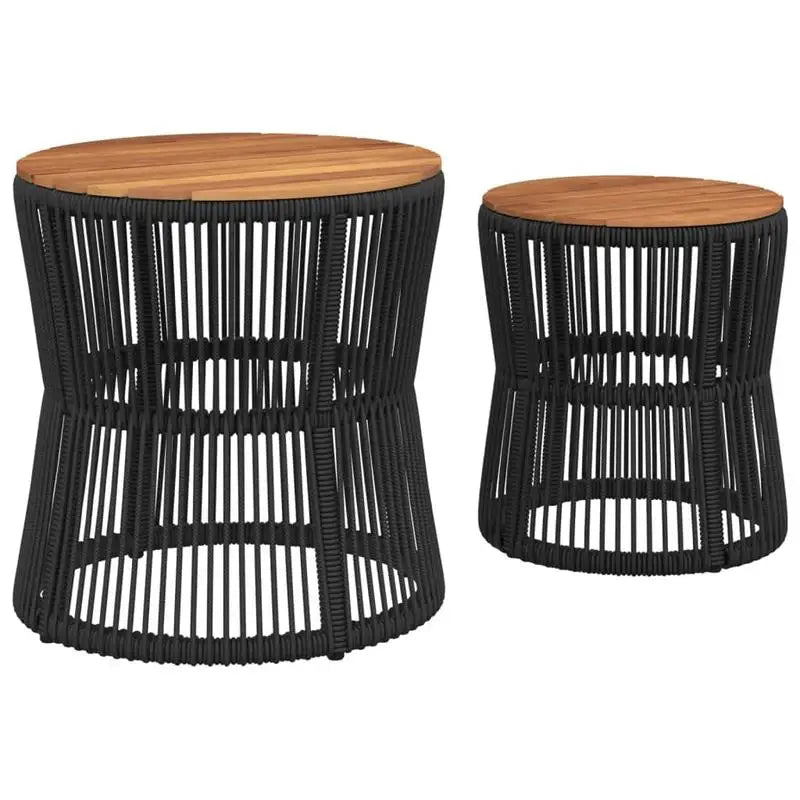 Table basse en bois et noir 2 pièces