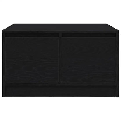 Table basse en bois et noir avec tiroirs 70,5x70x40 cm