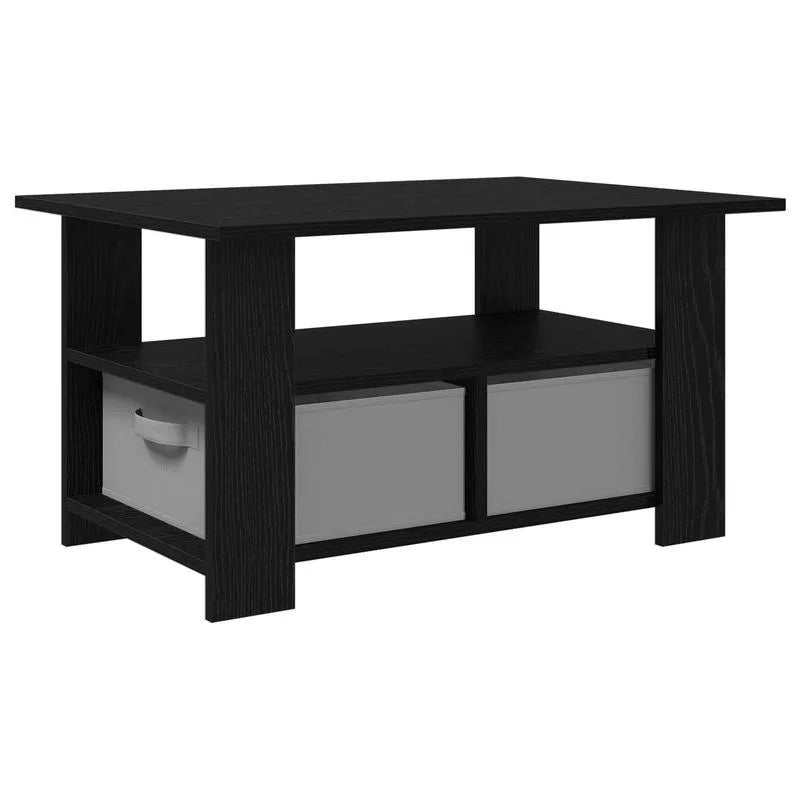 Table basse en bois et noir 77x55x42 cm