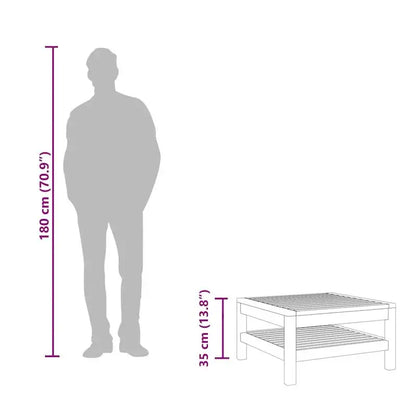 Table basse en bois massif acacia 65x65x35 cm brune