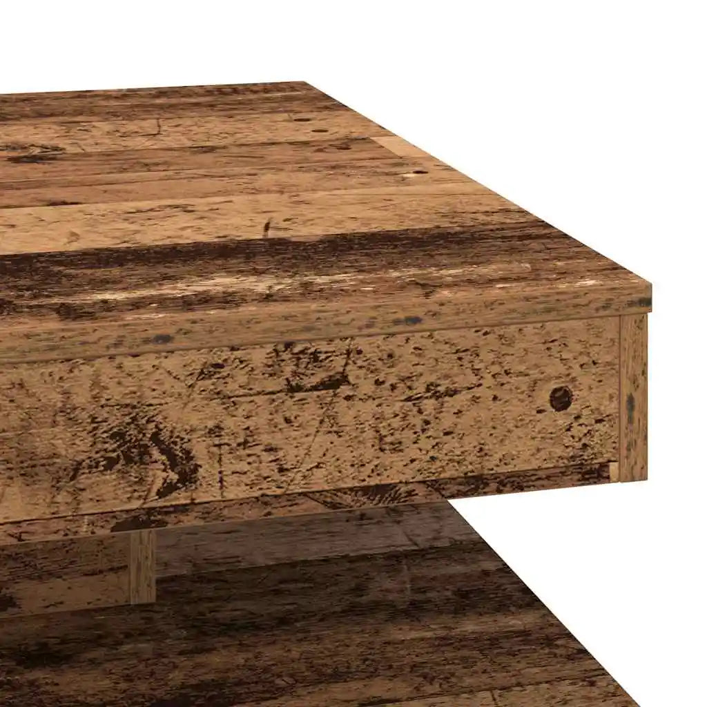 Table basse bois clair rotative 360° 70x70x34,5 cm pin massif