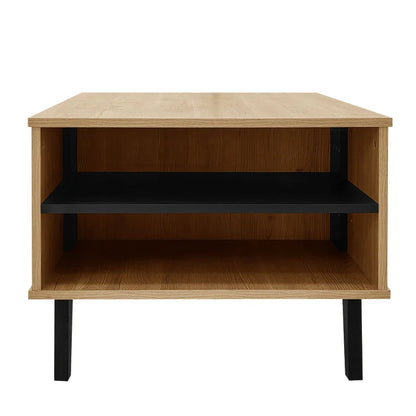Table basse en bois et noir 100 x 60 x 45 cm avec tiroirs MDF