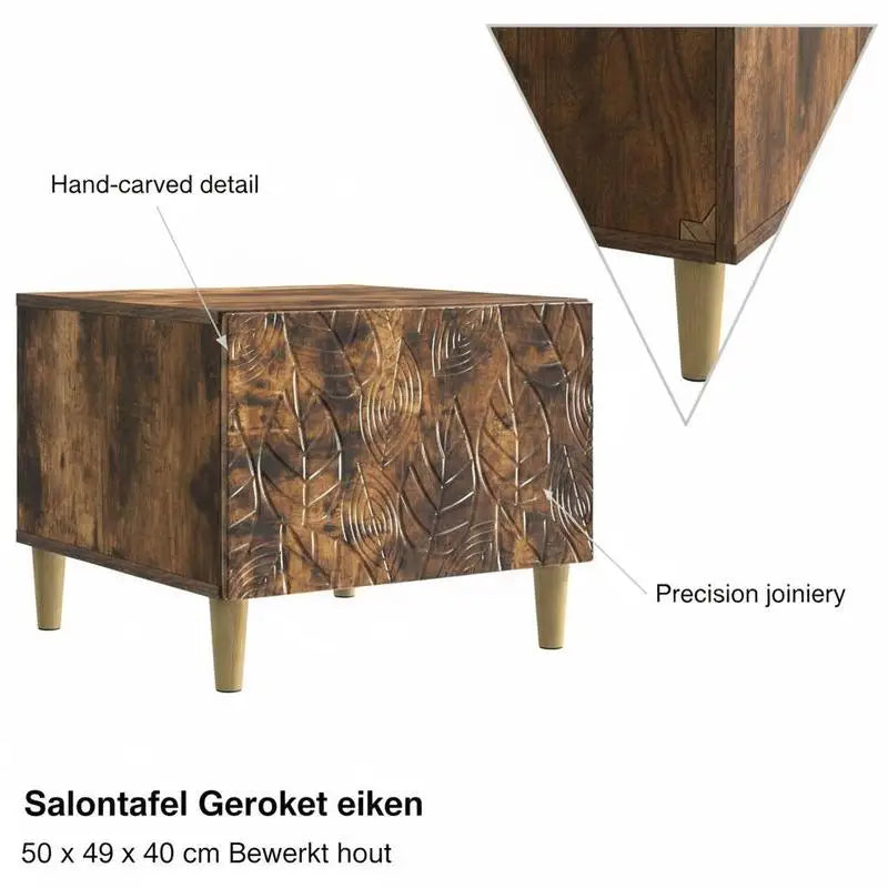 Table basse en bois massif avec tiroir