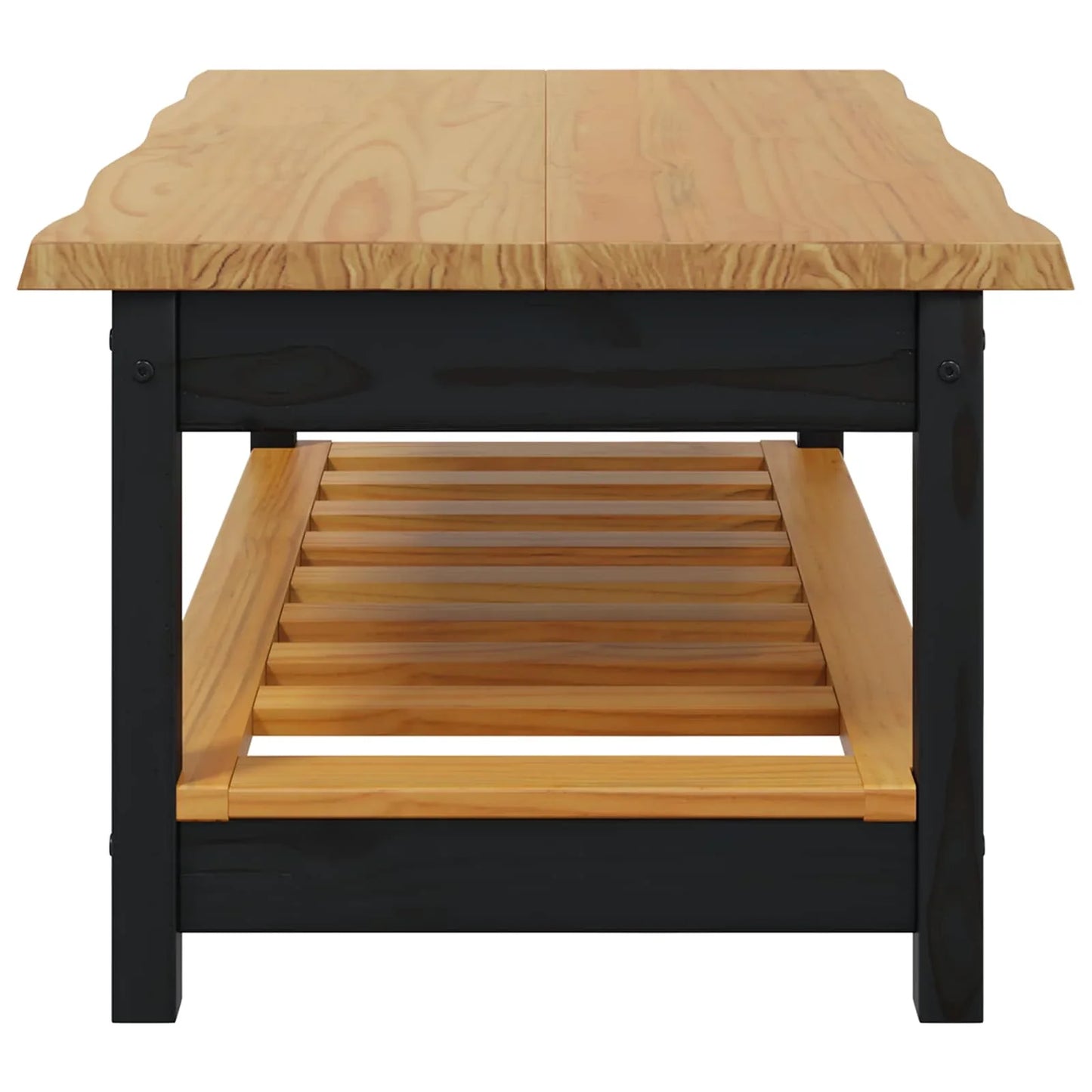 Table basse en bois massif 100 x 60 x 45,5 cm noire