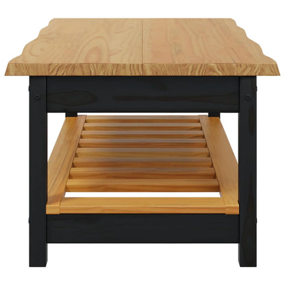 Table basse en bois massif 100 x 60 x 45,5 cm noire