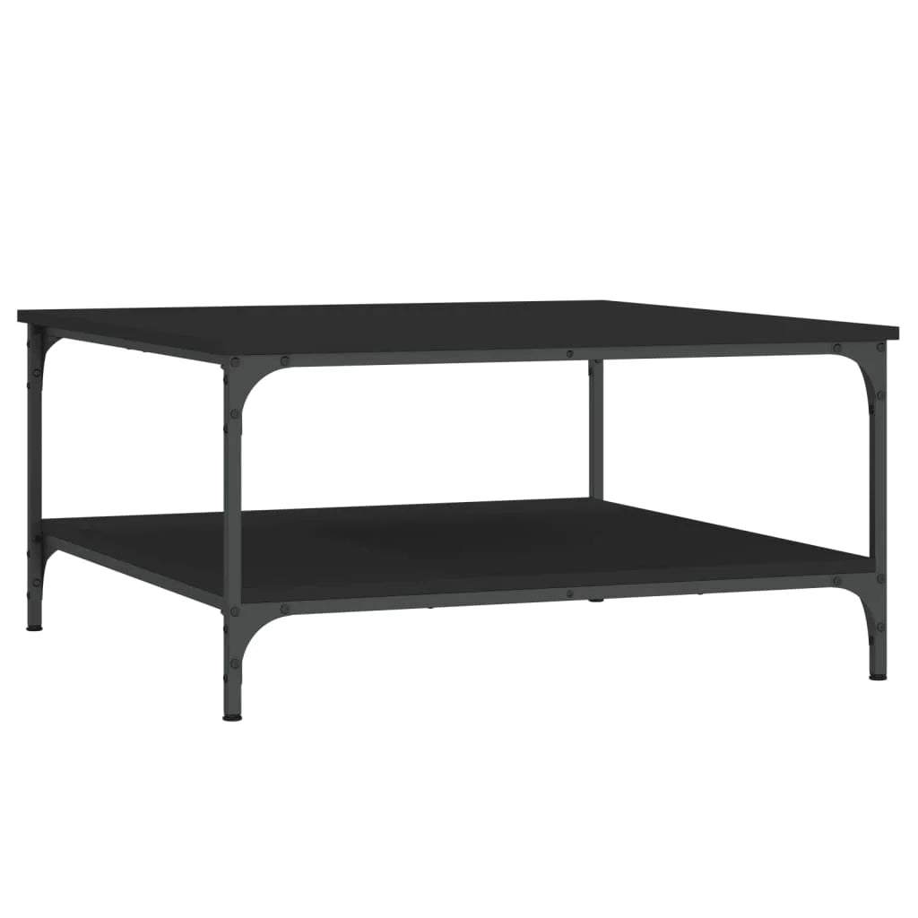Table basse en bois et noir 80x80x40 cm