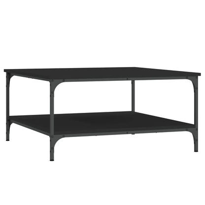 Table basse en bois et noir 80x80x40 cm