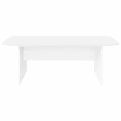Table basse blanche et en bois d'ingénierie 93x53x33 cm