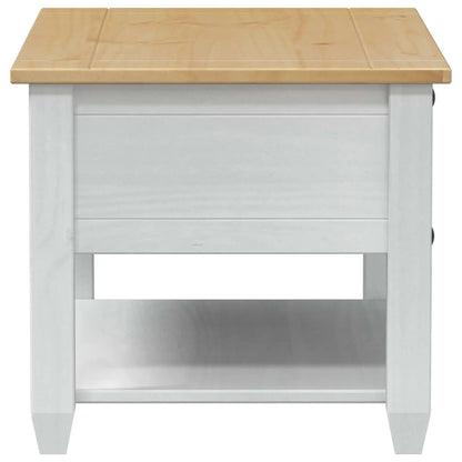 Table basse ronde en bois et blanche avec tiroir 85 x 50 x 45 cm pin massif
