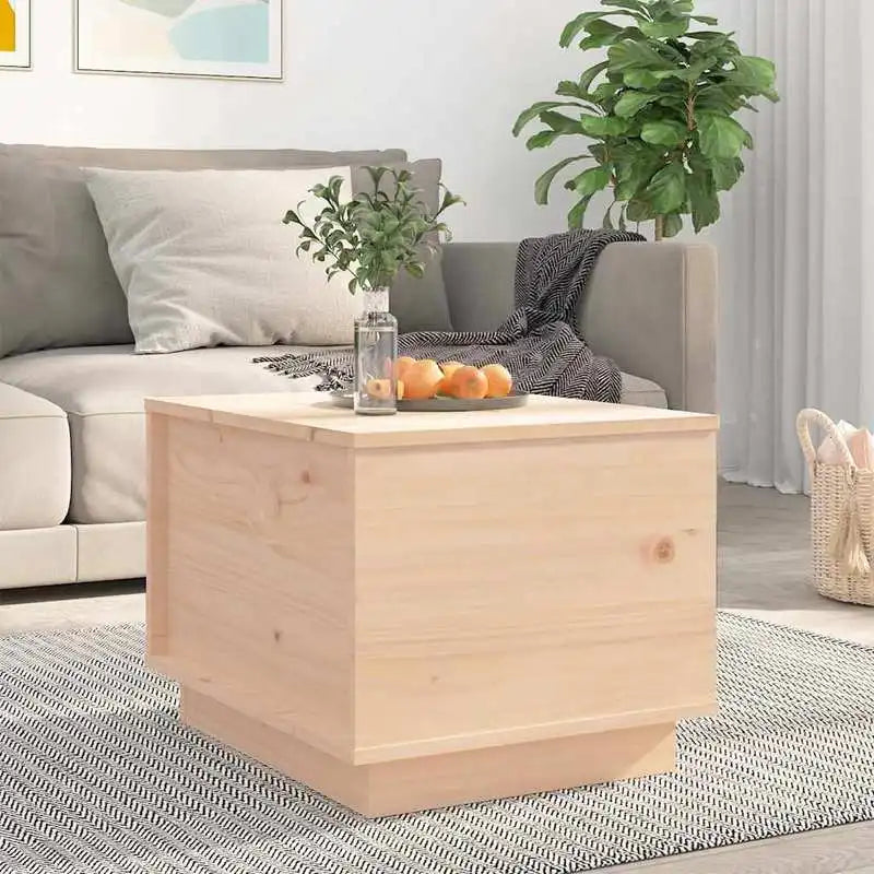 Table basse en bois massif pin relevable avec rangement 110 x 50 x 33,5 cm nature