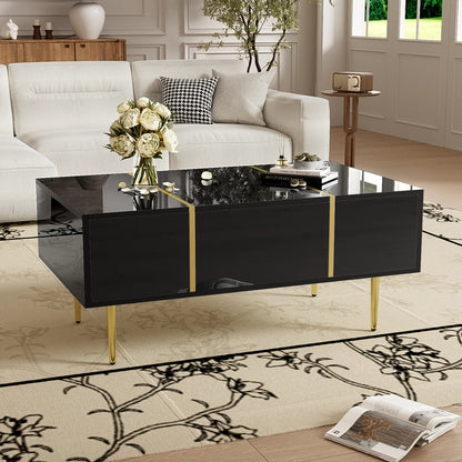 Table basse en bois et noir 100x60x41,5 cm