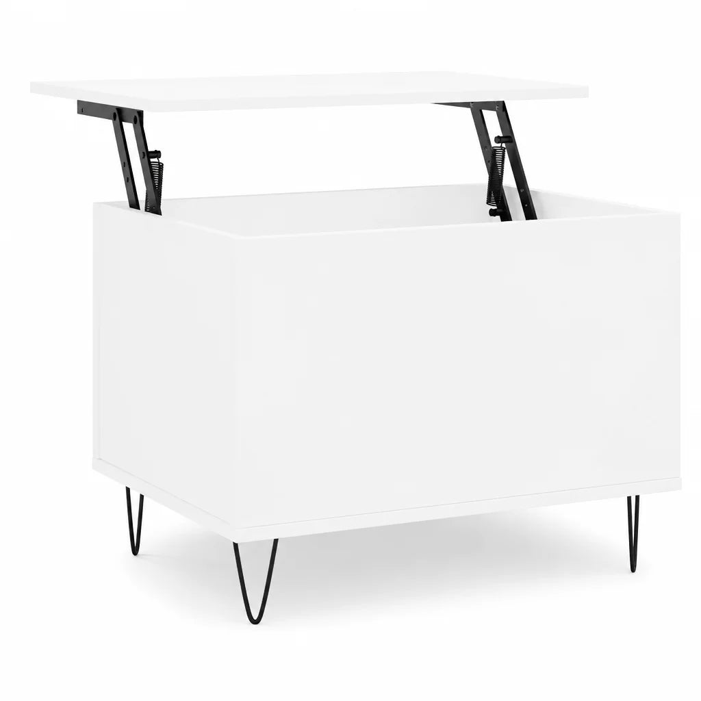 Table basse blanche et en bois d'ingénierie 60x44,5x45 cm