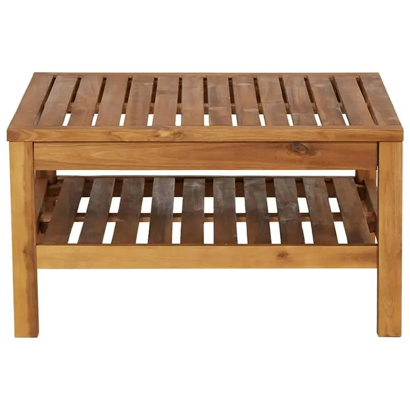 Table basse en bois massif acacia 65x65x35 cm brune