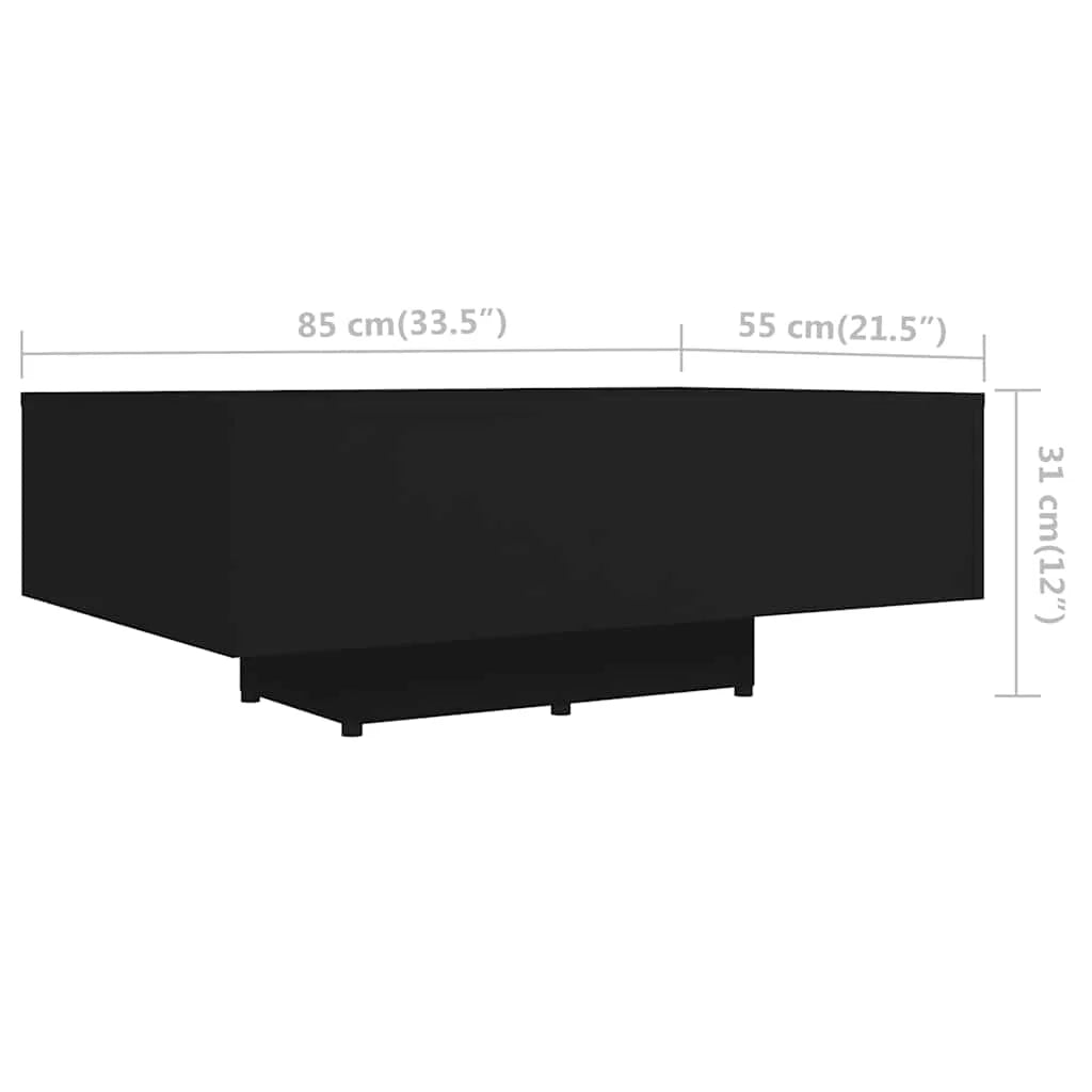 Table basse en bois et noir 85x55x31 cm