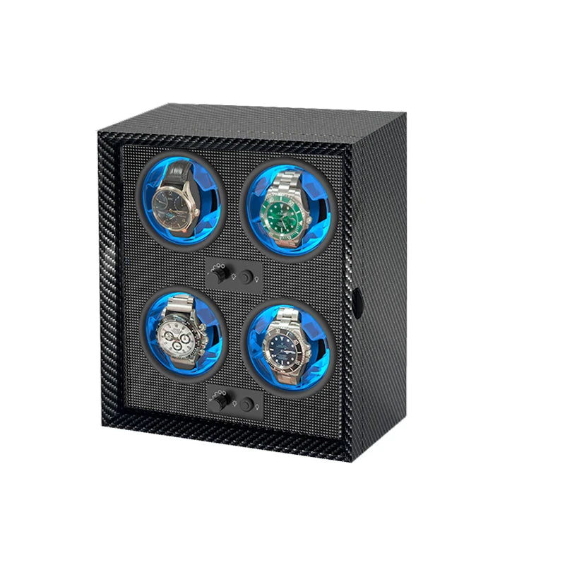 IBBETON 1 2 4 6 Slot Luxury Watch Winder For Automatic Watches Box  Carbon Fiber Texture With Mute Motor Watch Automati