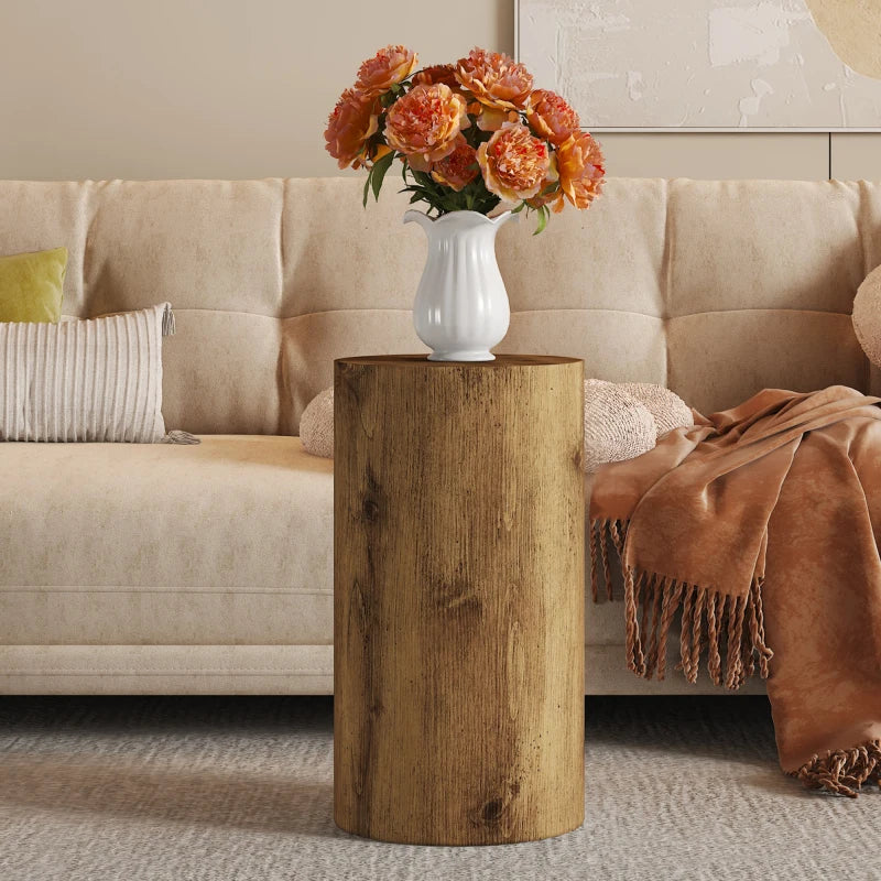 Table basse ronde en bois MDF avec piètement métal noir