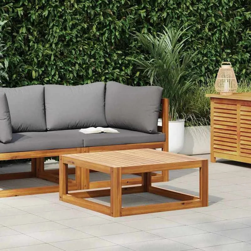 Table basse en bois massif acacia 68 x 68 x 29 cm brune