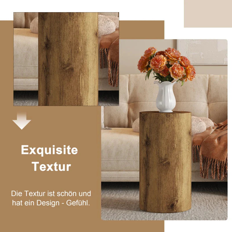 Table basse ronde en bois MDF avec piètement métal noir