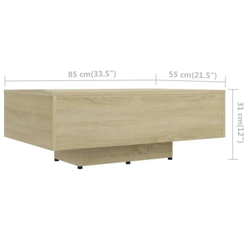 Table basse bois clair Sonoma Oak 85x55x31 cm