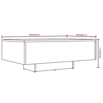 Table basse bois clair en chêne fumé 85 x 55 x 31 cm