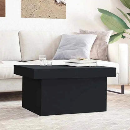 Table basse en bois et noir 80x55x40 cm