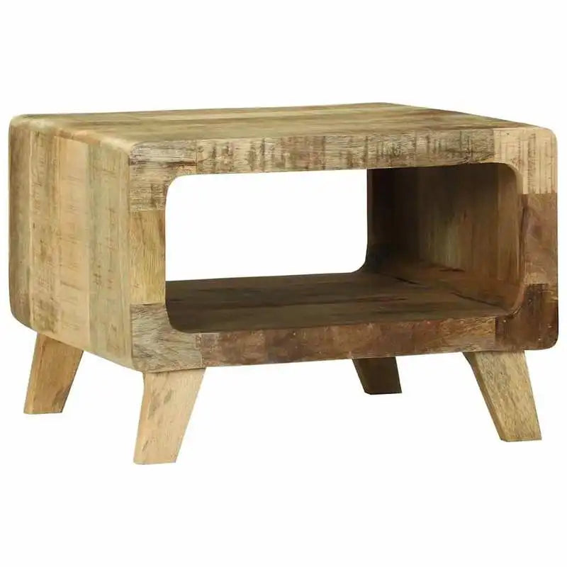 Table basse en bois massif recyclé rustique avec rangement
