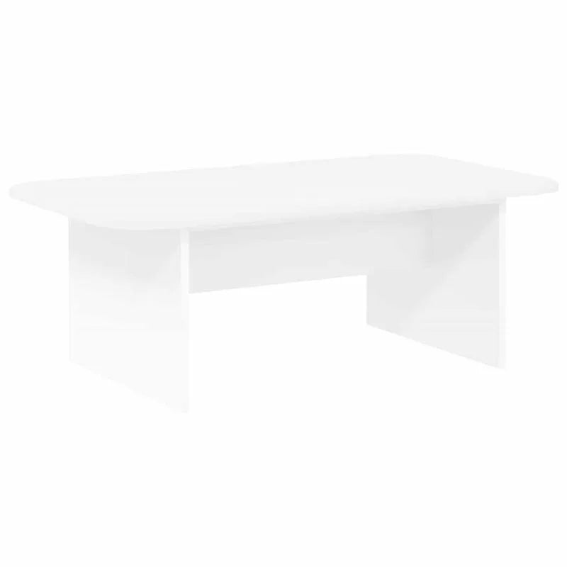 Table basse blanche et en bois d'ingénierie 93x53x33 cm