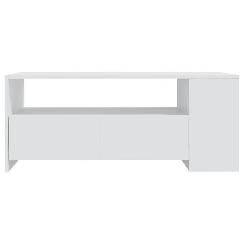 Table basse blanche et en bois d'ingénierie 102x55x42 cm