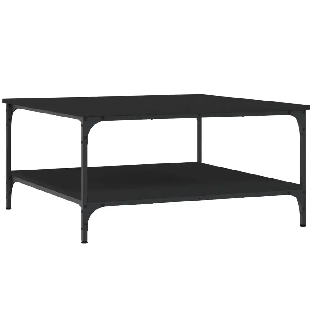 Table basse en bois et noir 80x80x40 cm