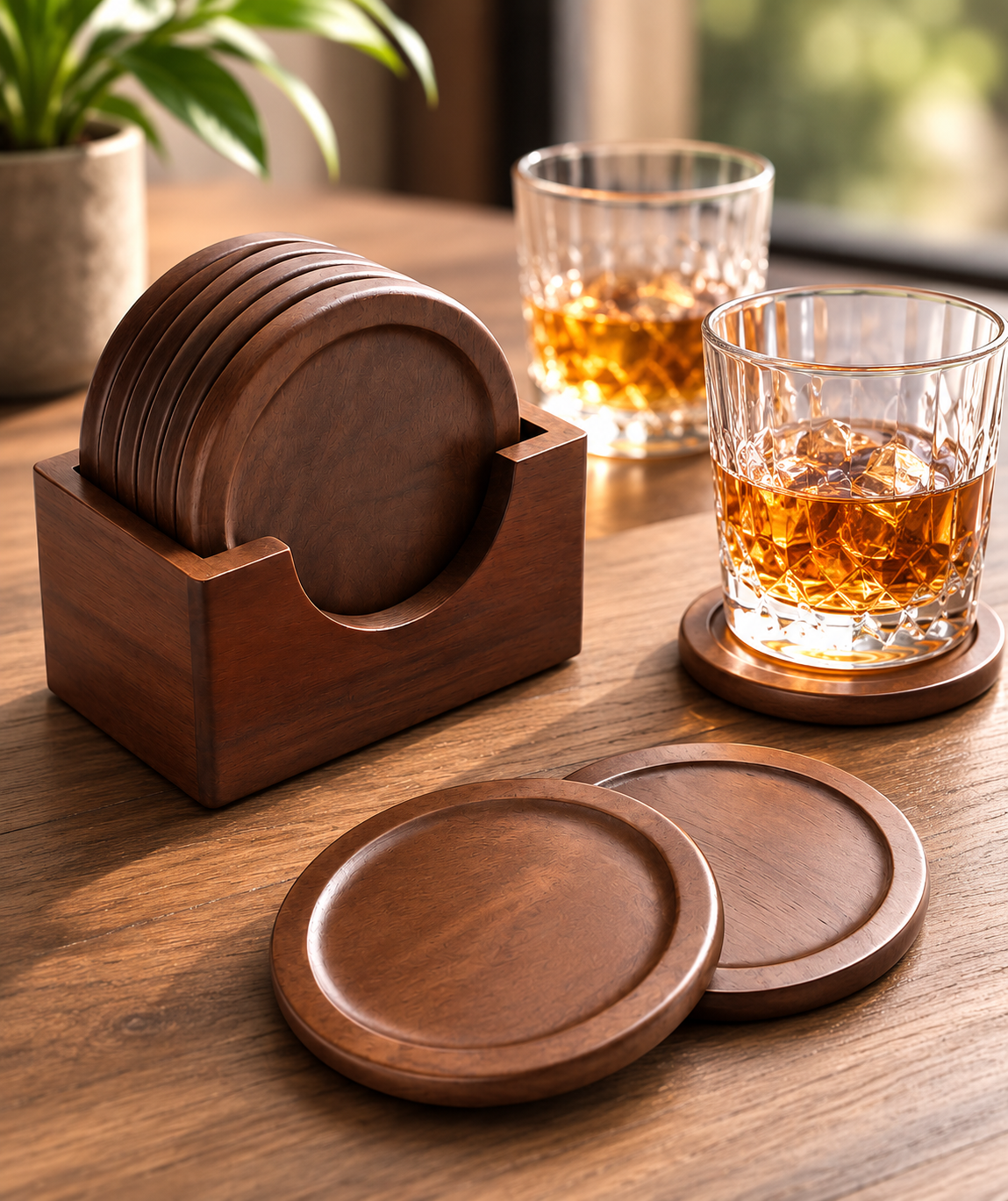 Lot de 6 sous-verres en bois