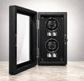 Remontoir automatique en cuir pour 2 montres